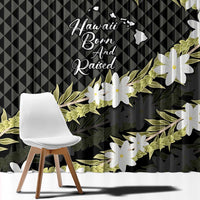 Born And Raised Aloha Hawaii Window Curtain Kanaka Kakau Hawaiian Tiare Pakalana Lei - Polynesian Pride