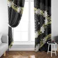 Born And Raised Aloha Hawaii Window Curtain Kanaka Kakau Hawaiian Tiare Pakalana Lei - Polynesian Pride