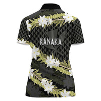Born And Raised Aloha Hawaii Women Polo Shirt Kanaka Kakau Hawaiian Tiare Pakalana Lei - Polynesian Pride