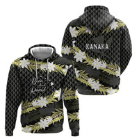 Born And Raised Aloha Hawaii Zip Hoodie Kanaka Kakau Hawaiian Tiare Pakalana Lei - Polynesian Pride