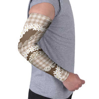 Brown Hawaii Tiare and Shell Lei Arm Sleeves Hawaiian Palaka Luxury Vibes - Polynesian Pride