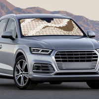 Brown Hawaii Tiare and Shell Lei Auto Sun Shade Hawaiian Palaka Luxury Vibes - Polynesian Pride