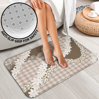 Brown Hawaii Tiare and Shell Lei Bathroom Set Hawaiian Palaka Luxury Vibes - Polynesian Pride