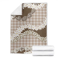 Brown Hawaii Tiare and Shell Lei Blanket Hawaiian Palaka Luxury Vibes - Polynesian Pride