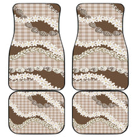 Brown Hawaii Tiare and Shell Lei Car Mats Hawaiian Palaka Luxury Vibes - Polynesian Pride