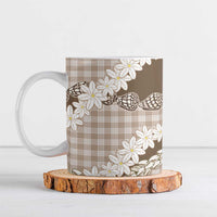 Brown Hawaii Tiare and Shell Lei Ceramic Mug Hawaiian Palaka Luxury Vibes - Polynesian Pride