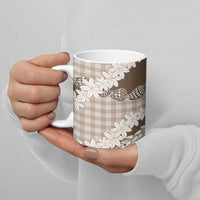 Brown Hawaii Tiare and Shell Lei Ceramic Mug Hawaiian Palaka Luxury Vibes - Polynesian Pride