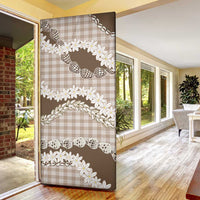 Brown Hawaii Tiare and Shell Lei Door Cover Hawaiian Palaka Luxury Vibes - Polynesian Pride