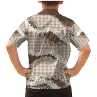 Brown Hawaii Tiare and Shell Lei Family Matching Mermaid Dress and Hawaiian Shirt Hawaiian Palaka Luxury Vibes - Polynesian Pride