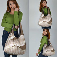 Brown Hawaii Tiare and Shell Lei Grocery Bag Hawaiian Palaka Luxury Vibes - Polynesian Pride