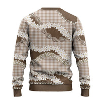 Brown Hawaii Tiare and Shell Lei Ugly Christmas Sweater Hawaiian Palaka Luxury Vibes - Polynesian Pride