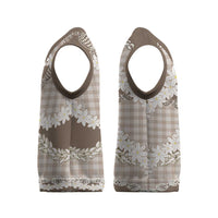 Brown Hawaii Tiare and Shell Lei Christmas Knitted V-Neck Vest Hawaiian Palaka Luxury Vibes - Polynesian Pride