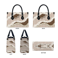 Brown Hawaii Tiare and Shell Lei Leather Bag Hawaiian Palaka Luxury Vibes - Polynesian Pride