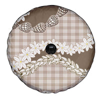 Brown Hawaii Tiare and Shell Lei Spare Tire Cover Hawaiian Palaka Luxury Vibes LT14 - Polynesian Pride