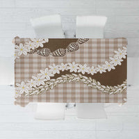 Brown Hawaii Tiare and Shell Lei Tablecloth Hawaiian Palaka Luxury Vibes - Polynesian Pride
