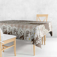 Brown Hawaii Tiare and Shell Lei Tablecloth Hawaiian Palaka Luxury Vibes - Polynesian Pride