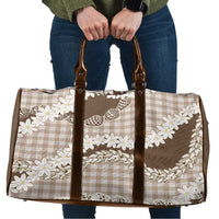 Brown Hawaii Tiare and Shell Lei Travel Bag Hawaiian Palaka Luxury Vibes - Polynesian Pride