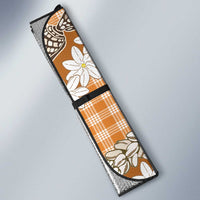 Orange Hawaii Tiare and Shell Lei Auto Sun Shade Hawaiian Palaka Luxury Vibes - Polynesian Pride