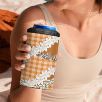 Orange Hawaii Tiare and Shell Lei 4 in 1 Can Cooler Tumbler Hawaiian Palaka Luxury Vibes - Polynesian Pride