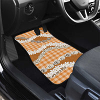 Orange Hawaii Tiare and Shell Lei Car Mats Hawaiian Palaka Luxury Vibes - Polynesian Pride