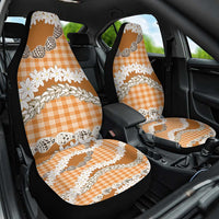 Orange Hawaii Tiare and Shell Lei Car Seat Cover Hawaiian Palaka Luxury Vibes - Polynesian Pride