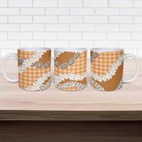 Orange Hawaii Tiare and Shell Lei Ceramic Mug Hawaiian Palaka Luxury Vibes - Polynesian Pride