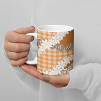 Orange Hawaii Tiare and Shell Lei Ceramic Mug Hawaiian Palaka Luxury Vibes - Polynesian Pride