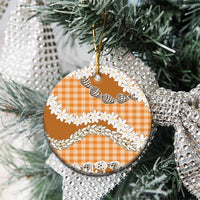 Orange Hawaii Tiare and Shell Lei Ceramic Ornament Hawaiian Palaka Luxury Vibes - Polynesian Pride