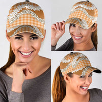 Orange Hawaii Tiare and Shell Lei Classic Cap Hawaiian Palaka Luxury Vibes - Polynesian Pride