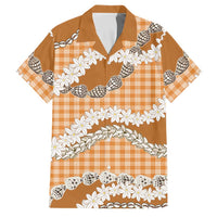 Orange Hawaii Tiare and Shell Lei Family Matching Mermaid Dress and Hawaiian Shirt Hawaiian Palaka Luxury Vibes LT14 Dad's Shirt - Short Sleeve Orange - Polynesian Pride
