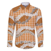 Orange Hawaii Tiare and Shell Lei Family Matching Mermaid Dress and Hawaiian Shirt Hawaiian Palaka Luxury Vibes - Polynesian Pride