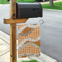 Orange Hawaii Tiare and Shell Lei Garden Flag Hawaiian Palaka Luxury Vibes LT14 - Polynesian Pride