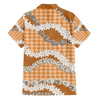 Orange Hawaii Tiare and Shell Lei Hawaiian Shirt Hawaiian Palaka Luxury Vibes - Polynesian Pride