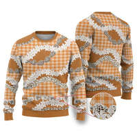 Orange Hawaii Tiare and Shell Lei Ugly Christmas Sweater Hawaiian Palaka Luxury Vibes - Polynesian Pride