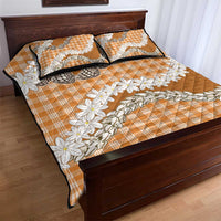 Orange Hawaii Tiare and Shell Lei Quilt Bed Set Hawaiian Palaka Luxury Vibes LT14 - Polynesian Pride