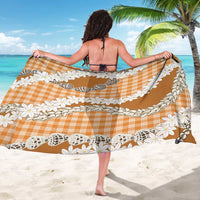 Orange Hawaii Tiare and Shell Lei Sarong Hawaiian Palaka Luxury Vibes LT14 - Polynesian Pride
