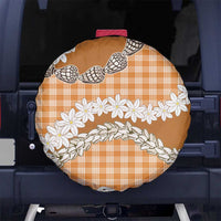 Orange Hawaii Tiare and Shell Lei Spare Tire Cover Hawaiian Palaka Luxury Vibes LT14 No hole Orange - Polynesian Pride