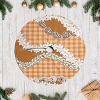 Orange Hawaii Tiare and Shell Lei Tree Skirt Hawaiian Palaka Luxury Vibes - Polynesian Pride