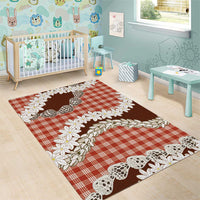 Red Hawaii Tiare and Shell Lei Area Rug Hawaiian Palaka Luxury Vibes LT14 - Polynesian Pride