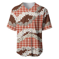 Red Hawaii Tiare and Shell Lei Baseball Jersey Hawaiian Palaka Luxury Vibes LT14 Red - Polynesian Pride