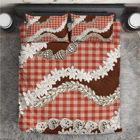 Red Hawaii Tiare and Shell Lei Bedding Set Hawaiian Palaka Luxury Vibes - Polynesian Pride