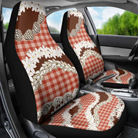 Red Hawaii Tiare and Shell Lei Car Seat Cover Hawaiian Palaka Luxury Vibes - Polynesian Pride