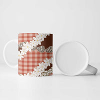 Red Hawaii Tiare and Shell Lei Ceramic Mug Hawaiian Palaka Luxury Vibes - Polynesian Pride