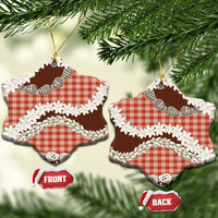 Red Hawaii Tiare and Shell Lei Ceramic Ornament Hawaiian Palaka Luxury Vibes - Polynesian Pride