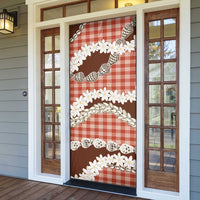 Red Hawaii Tiare and Shell Lei Door Cover Hawaiian Palaka Luxury Vibes - Polynesian Pride
