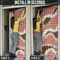 Red Hawaii Tiare and Shell Lei Door Cover Hawaiian Palaka Luxury Vibes - Polynesian Pride