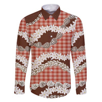 Red Hawaii Tiare and Shell Lei Family Matching Mermaid Dress and Hawaiian Shirt Hawaiian Palaka Luxury Vibes - Polynesian Pride