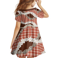 Red Hawaii Tiare and Shell Lei Family Matching Off Shoulder Short Dress and Hawaiian Shirt Hawaiian Palaka Luxury Vibes LT14 - Polynesian Pride