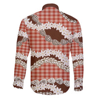 Red Hawaii Tiare and Shell Lei Family Matching Short Sleeve Bodycon Dress and Hawaiian Shirt Hawaiian Palaka Luxury Vibes - Polynesian Pride