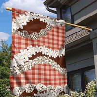 Red Hawaii Tiare and Shell Lei Garden Flag Hawaiian Palaka Luxury Vibes LT14 - Polynesian Pride
